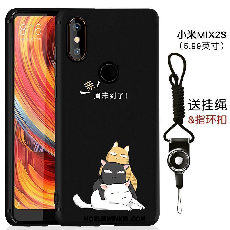 Xiaomi Mi Mix 2s Hoesje Siliconen Hanger Lovers, Xiaomi Mi Mix 2s Hoesje Mini Scheppend Beige