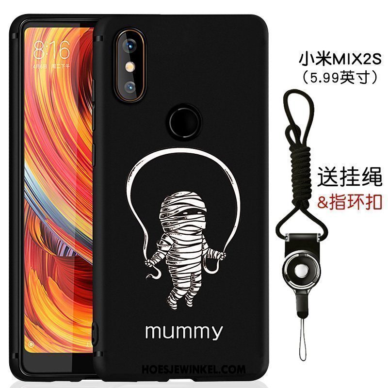 Xiaomi Mi Mix 2s Hoesje Siliconen Hanger Lovers, Xiaomi Mi Mix 2s Hoesje Mini Scheppend Beige