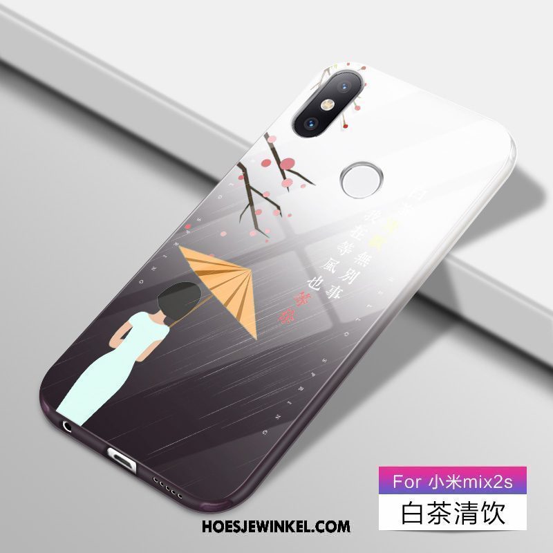 Xiaomi Mi Mix 2s Hoesje Siliconen Verloop All Inclusive, Xiaomi Mi Mix 2s Hoesje Doorzichtig Mobiele Telefoon Beige