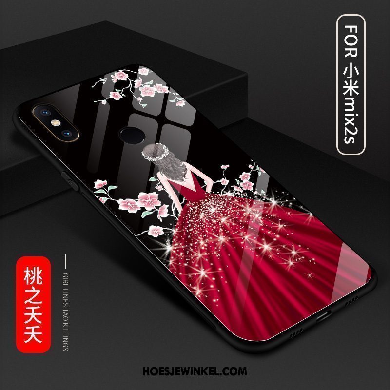 Xiaomi Mi Mix 2s Hoesje Spiegel Glas Scheppend, Xiaomi Mi Mix 2s Hoesje Mobiele Telefoon Persoonlijk Beige