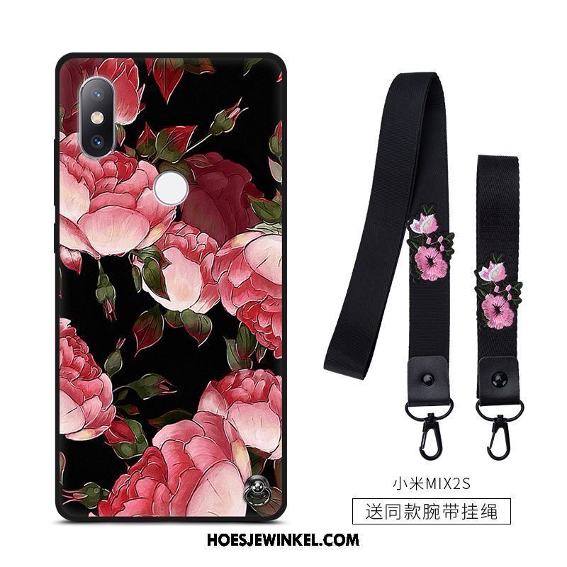 Xiaomi Mi Mix 2s Hoesje Vintage Hoes Zacht, Xiaomi Mi Mix 2s Hoesje Bloemen Anti-fall Beige