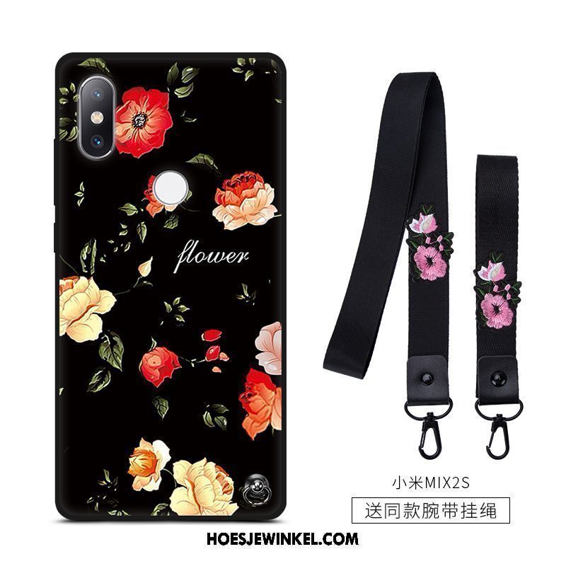 Xiaomi Mi Mix 2s Hoesje Vintage Hoes Zacht, Xiaomi Mi Mix 2s Hoesje Bloemen Anti-fall Beige