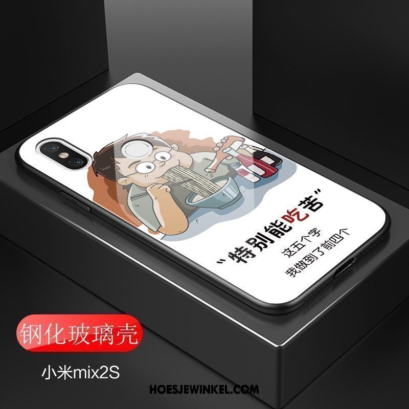 Xiaomi Mi Mix 2s Hoesje Wind Glas Mobiele Telefoon, Xiaomi Mi Mix 2s Hoesje Hard Trendy Merk Beige