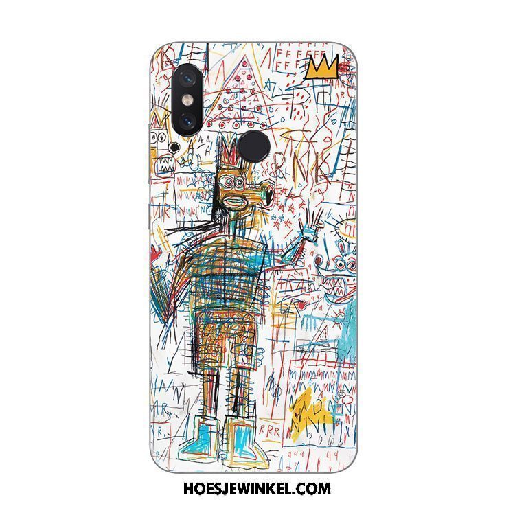 Xiaomi Mi Mix 2s Hoesje Wit Graffiti Mobiele Telefoon, Xiaomi Mi Mix 2s Hoesje Kunst Mini Beige