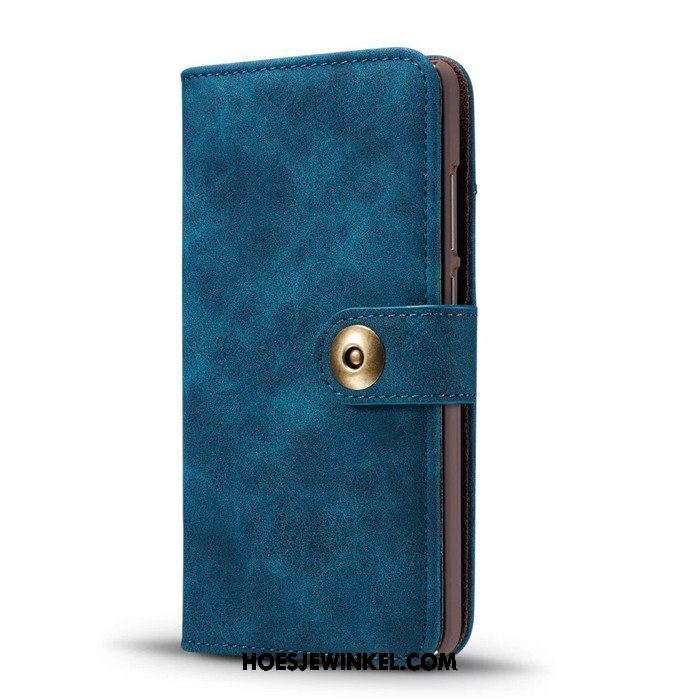 Xiaomi Mi Mix 3 Hoesje Clamshell Scheppend Kaart, Xiaomi Mi Mix 3 Hoesje Leren Etui Donkerblauw