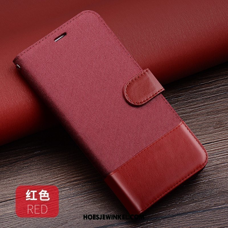 Xiaomi Mi Mix 3 Hoesje Folio Rood Mobiele Telefoon, Xiaomi Mi Mix 3 Hoesje Leren Etui All Inclusive Beige