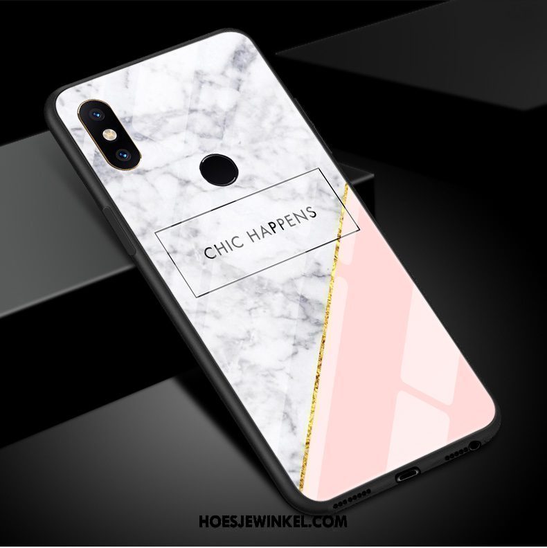 Xiaomi Mi Mix 3 Hoesje Kunst Eenvoudige Bescherming, Xiaomi Mi Mix 3 Hoesje Licht Gehard Glas Beige