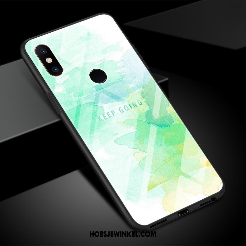 Xiaomi Mi Mix 3 Hoesje Kunst Eenvoudige Bescherming, Xiaomi Mi Mix 3 Hoesje Licht Gehard Glas Beige