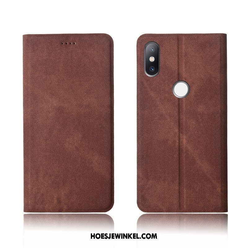 Xiaomi Mi Mix 3 Hoesje Leren Etui Clamshell All Inclusive, Xiaomi Mi Mix 3 Hoesje Mini Bescherming Beige