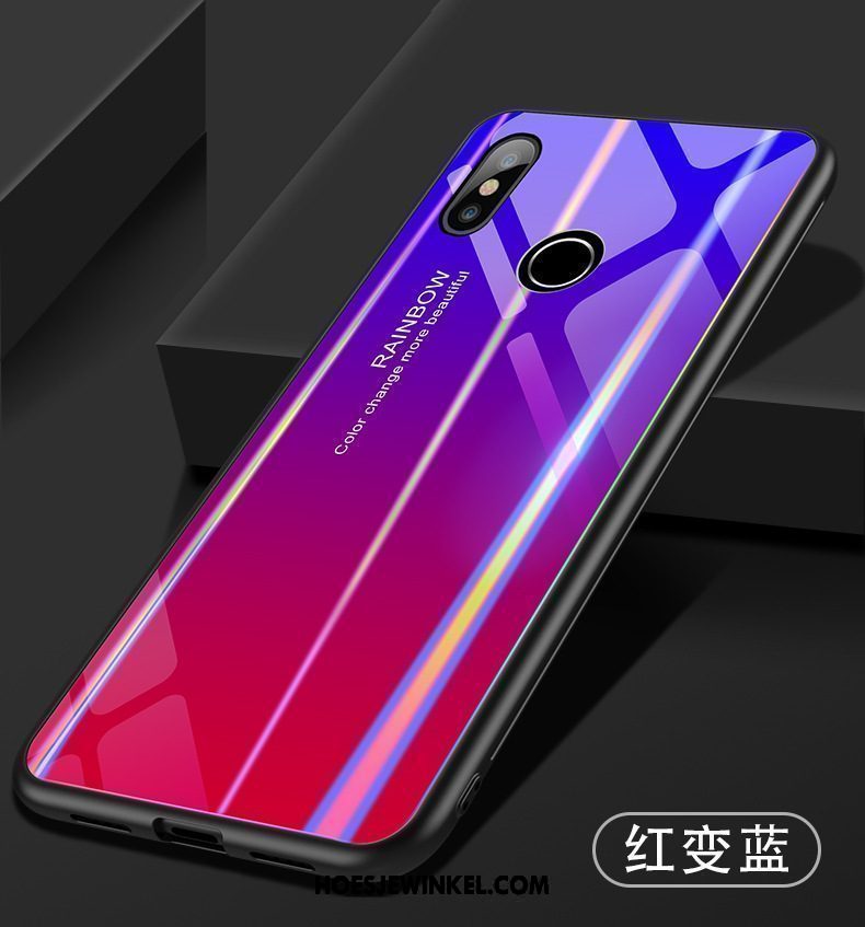 Xiaomi Mi Mix 3 Hoesje Mini Glas Mobiele Telefoon, Xiaomi Mi Mix 3 Hoesje Scheppend Blauw Beige