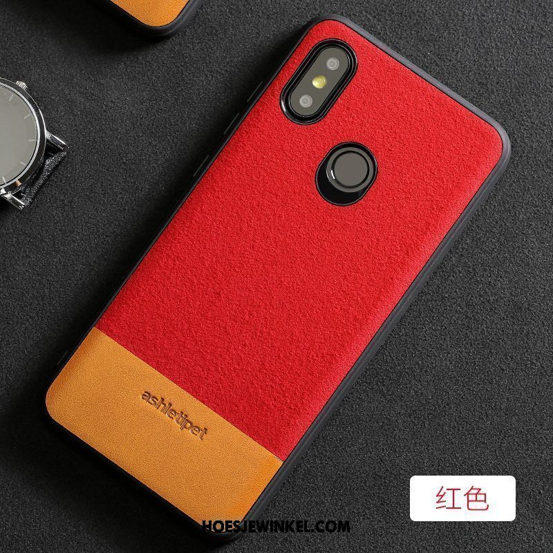 Xiaomi Mi Mix 3 Hoesje Mini Trendy Merk Suede, Xiaomi Mi Mix 3 Hoesje Hoes Echt Leer Beige