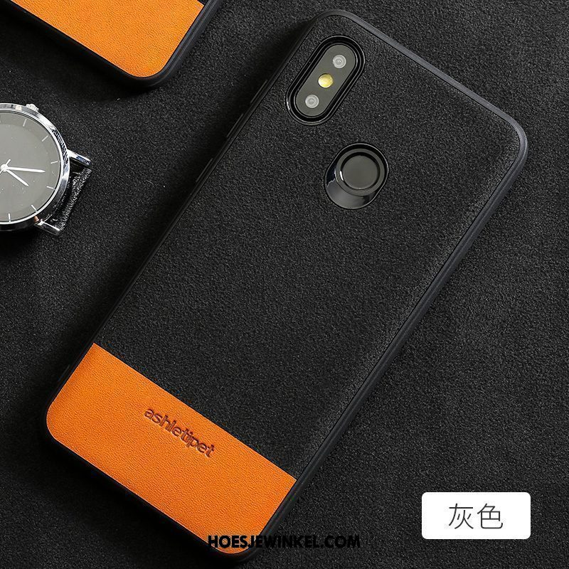 Xiaomi Mi Mix 3 Hoesje Mini Trendy Merk Suede, Xiaomi Mi Mix 3 Hoesje Hoes Echt Leer Beige