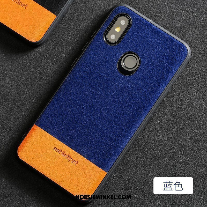 Xiaomi Mi Mix 3 Hoesje Mini Trendy Merk Suede, Xiaomi Mi Mix 3 Hoesje Hoes Echt Leer Beige