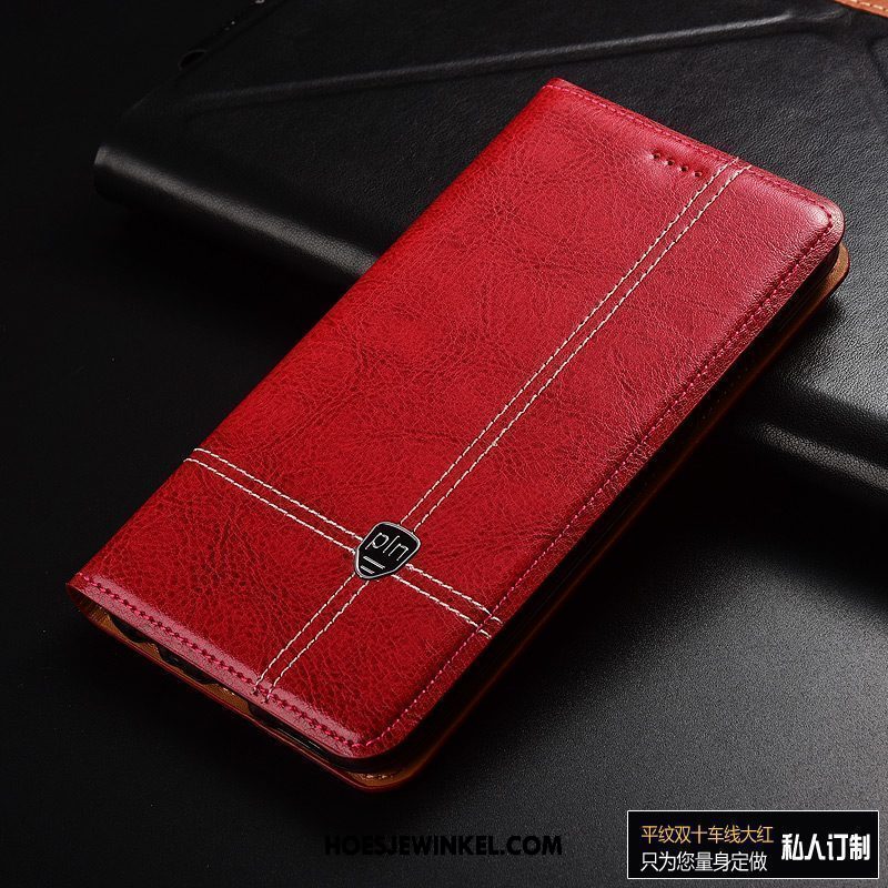 Xiaomi Mi Mix 3 Hoesje Mobiele Telefoon Clamshell Patroon, Xiaomi Mi Mix 3 Hoesje Anti-fall Rood Beige