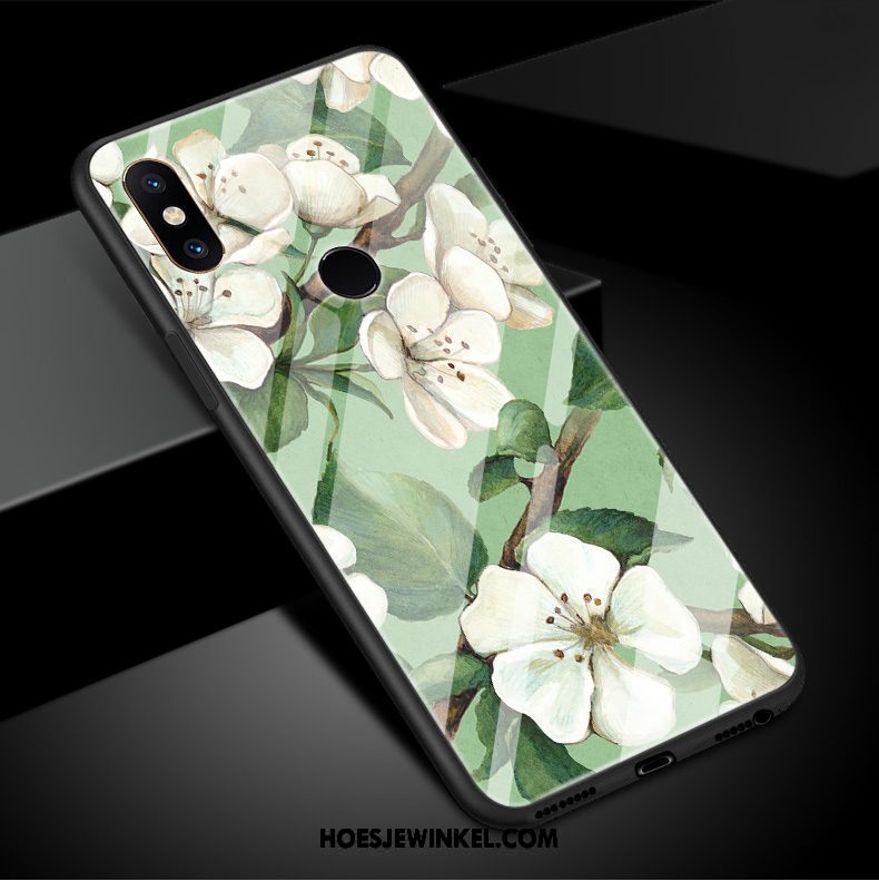 Xiaomi Mi Mix 3 Hoesje Mobiele Telefoon Mini Groen, Xiaomi Mi Mix 3 Hoesje Zacht Gehard Glas Beige