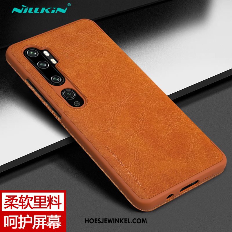 Xiaomi Mi Note 10 Hoesje Bescherming Hoes Mini, Xiaomi Mi Note 10 Hoesje Mobiele Telefoon Folio Braun Beige