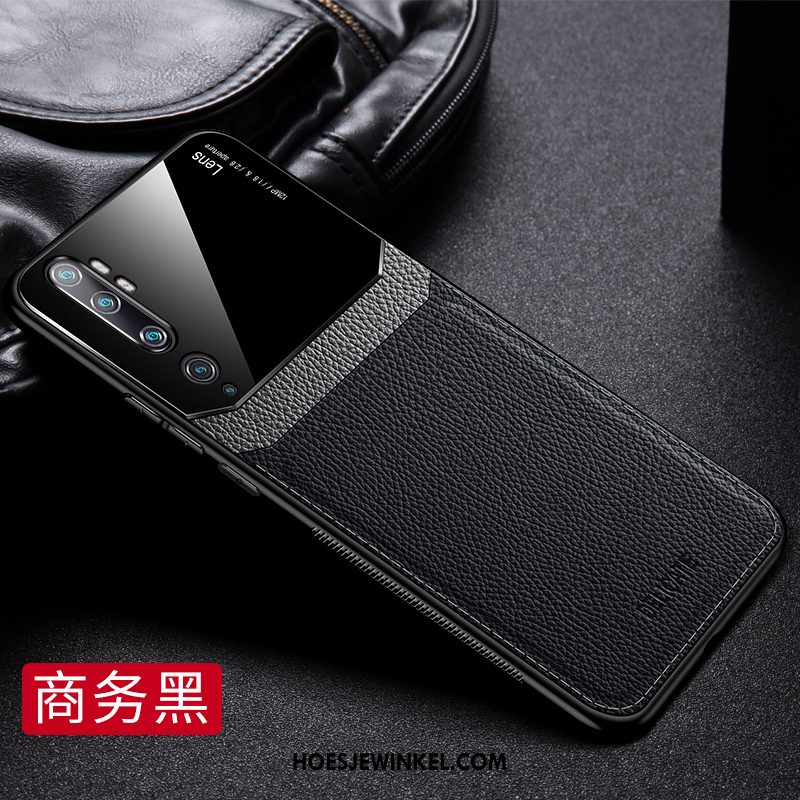 Xiaomi Mi Note 10 Hoesje Leer Patroon Hoes, Xiaomi Mi Note 10 Hoesje Mobiele Telefoon Blauw Beige