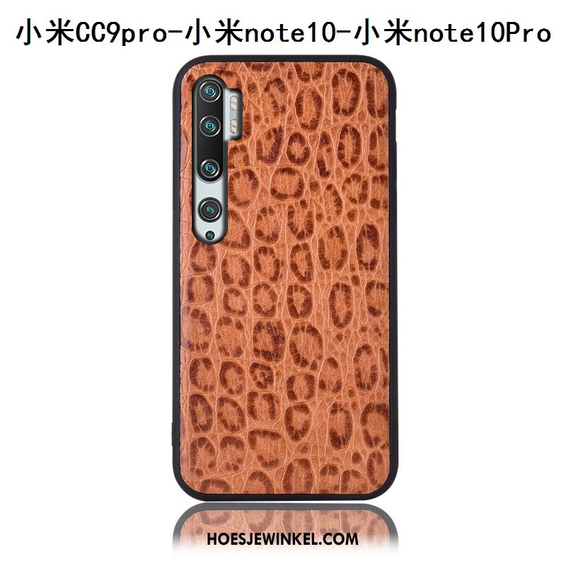 Xiaomi Mi Note 10 Hoesje Mini Rood All Inclusive, Xiaomi Mi Note 10 Hoesje Hoes Echt Leer Braun Beige