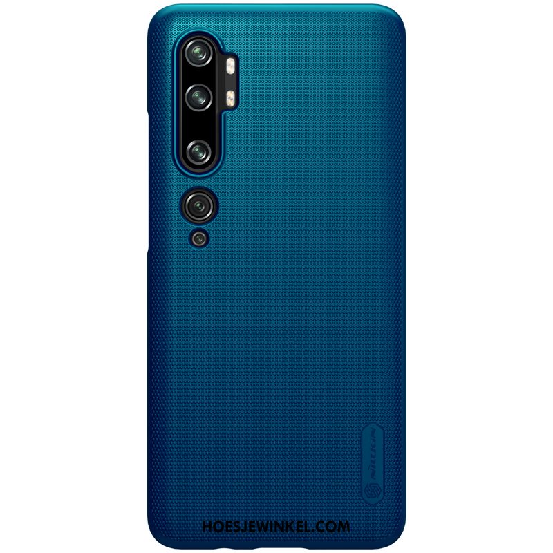 Xiaomi Mi Note 10 Hoesje Mobiele Telefoon Goud Schrobben, Xiaomi Mi Note 10 Hoesje Bescherming Blauw Beige