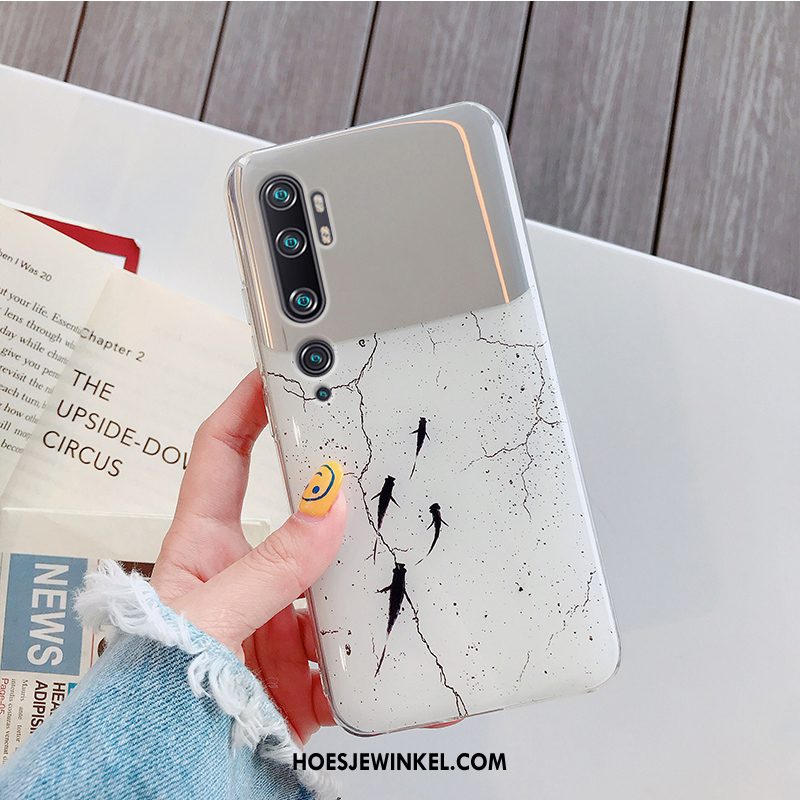 Xiaomi Mi Note 10 Hoesje Spiegel Mini Mode, Xiaomi Mi Note 10 Hoesje Kristal Tempereren Beige