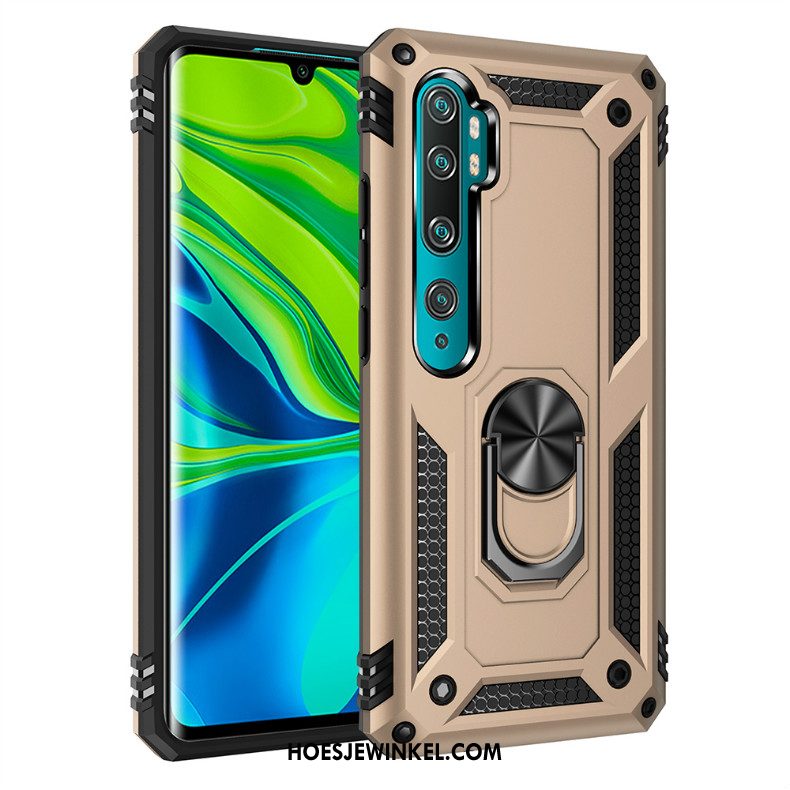 Xiaomi Mi Note 10 Hoesje Trendy Merk Scheppend Rood, Xiaomi Mi Note 10 Hoesje Nieuw Magnetisch Beige