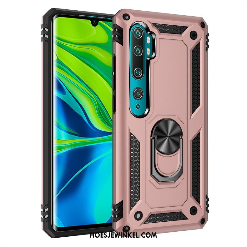 Xiaomi Mi Note 10 Hoesje Trendy Merk Scheppend Rood, Xiaomi Mi Note 10 Hoesje Nieuw Magnetisch Beige