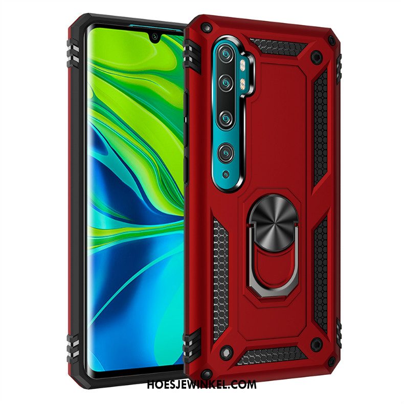 Xiaomi Mi Note 10 Hoesje Trendy Merk Scheppend Rood, Xiaomi Mi Note 10 Hoesje Nieuw Magnetisch Beige