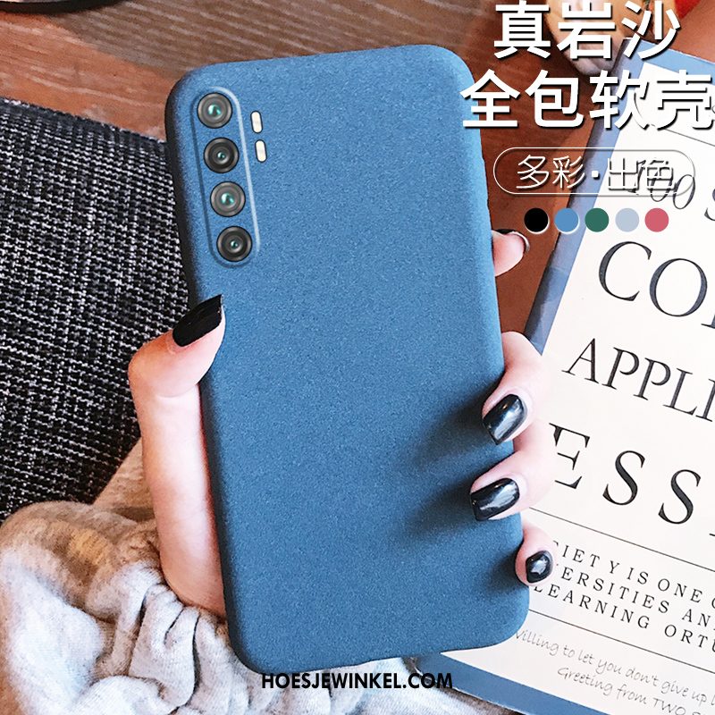 Xiaomi Mi Note 10 Lite Hoesje Anti-fall Blauw Siliconen, Xiaomi Mi Note 10 Lite Hoesje Grijs Zacht Beige Sandfarben