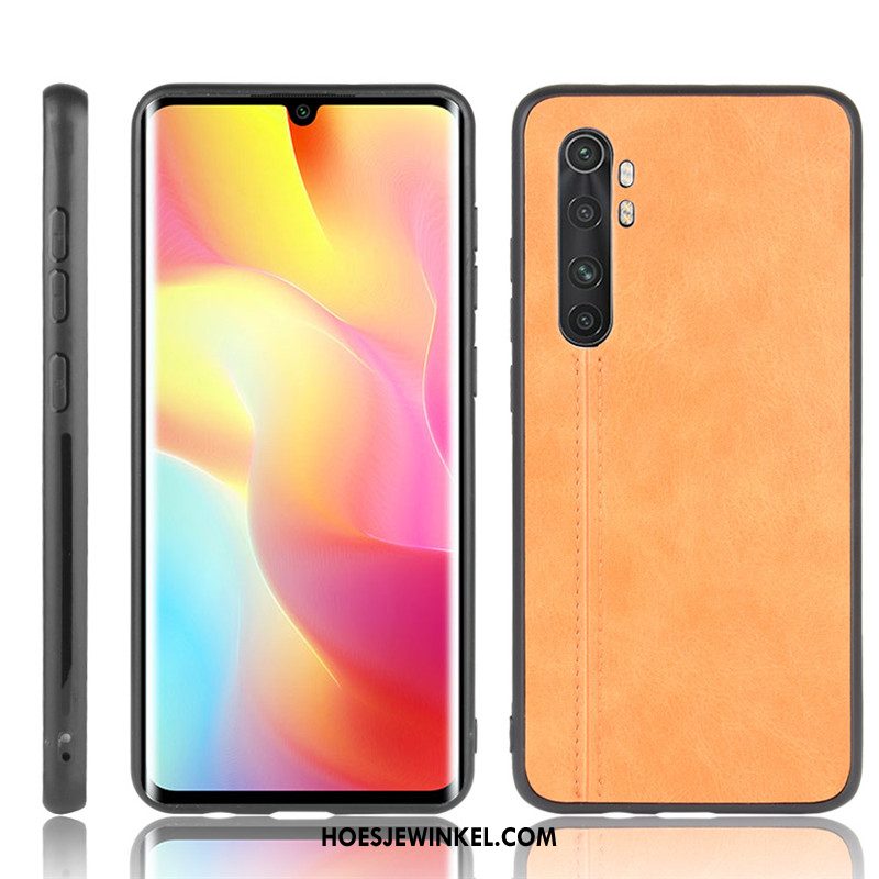 Xiaomi Mi Note 10 Lite Hoesje Leren Etui Mobiele Telefoon Bescherming, Xiaomi Mi Note 10 Lite Hoesje Koe Mini Beige