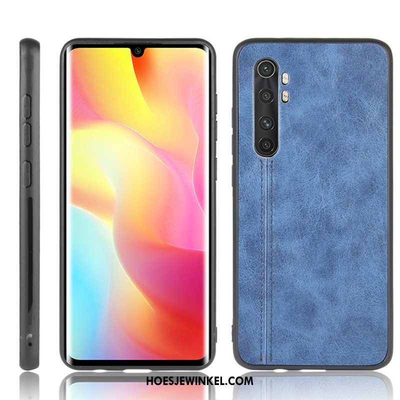 Xiaomi Mi Note 10 Lite Hoesje Leren Etui Mobiele Telefoon Bescherming, Xiaomi Mi Note 10 Lite Hoesje Koe Mini Beige