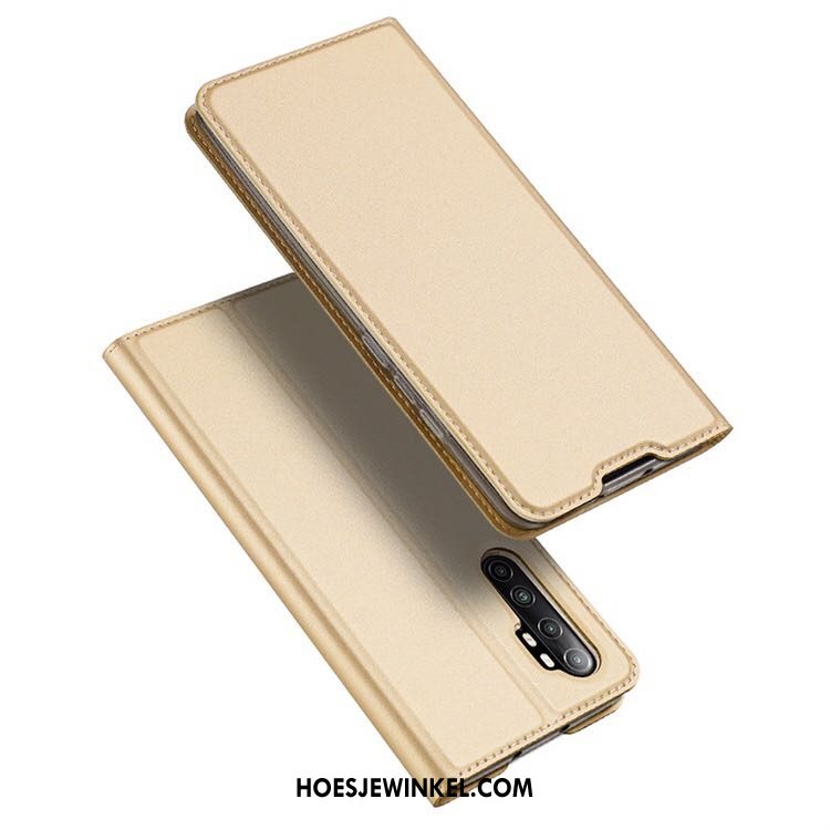 Xiaomi Mi Note 10 Lite Hoesje Leren Etui Mobiele Telefoon Mini, Xiaomi Mi Note 10 Lite Hoesje Bedrijf Roze Beige