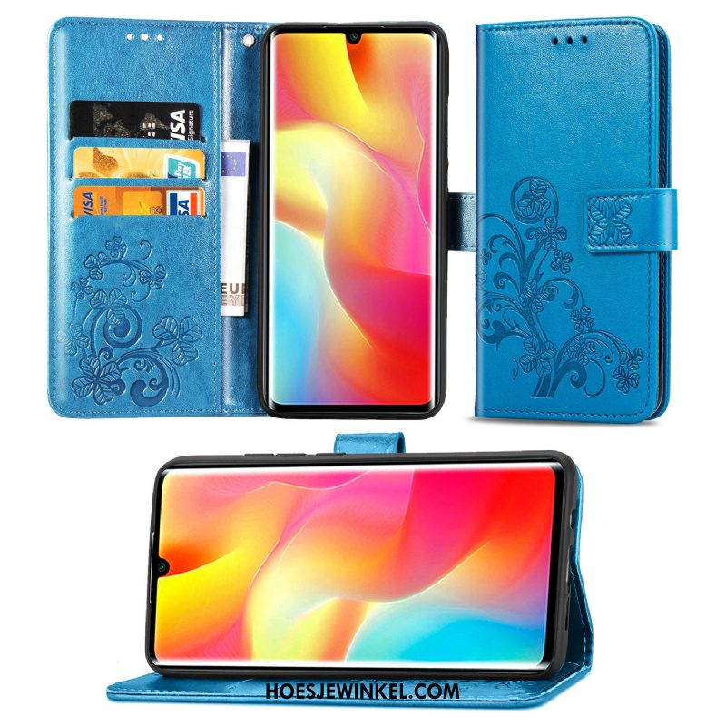 Xiaomi Mi Note 10 Lite Hoesje Lucky Mini Mobiele Telefoon, Xiaomi Mi Note 10 Lite Hoesje Leren Etui Rood Beige