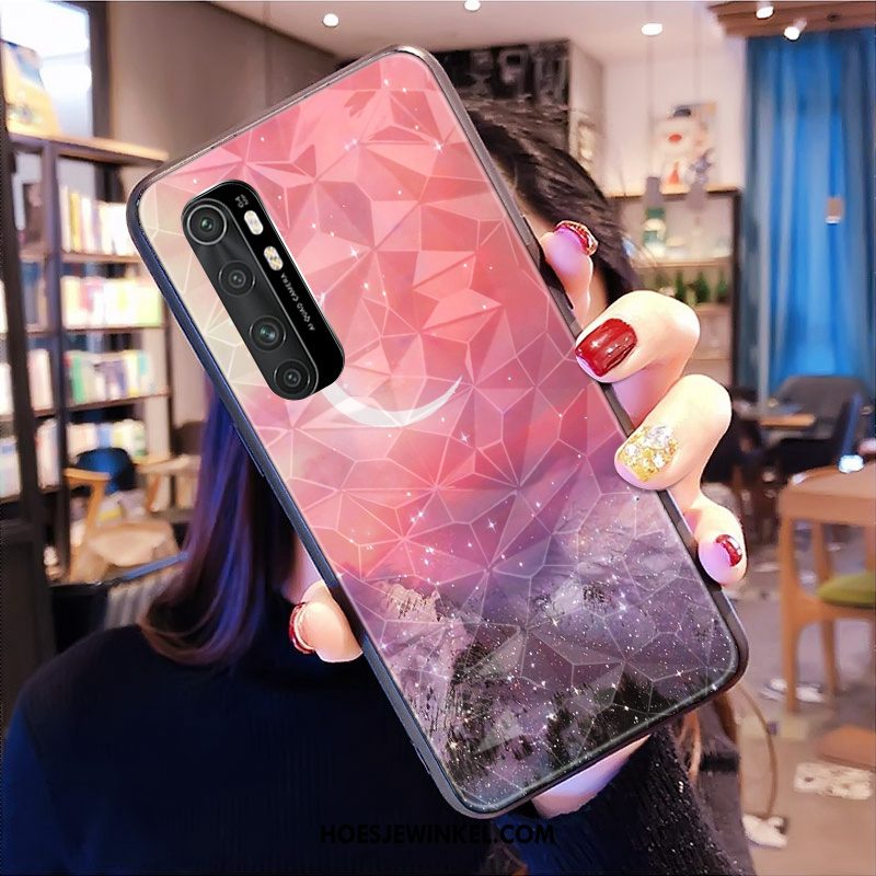 Xiaomi Mi Note 10 Lite Hoesje Patroon Mini Purper, Xiaomi Mi Note 10 Lite Hoesje Hoes Mobiele Telefoon Beige