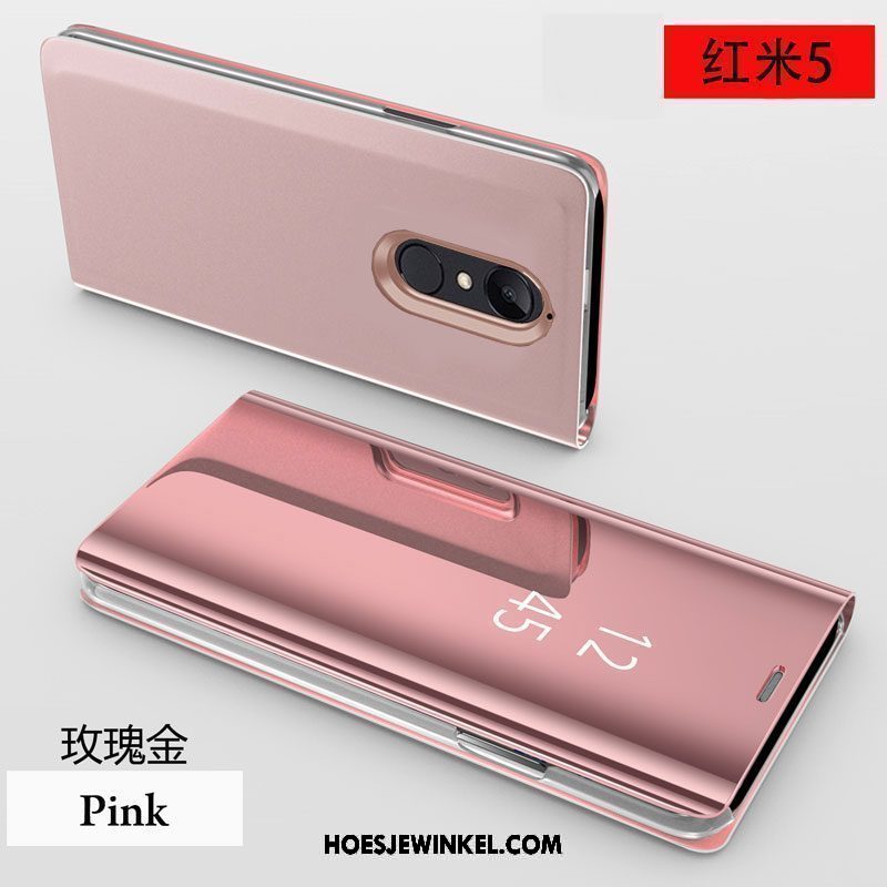 Xiaomi Redmi 5 Hoesje Goud Clamshell Mobiele Telefoon, Xiaomi Redmi 5 Hoesje All Inclusive Rood Beige