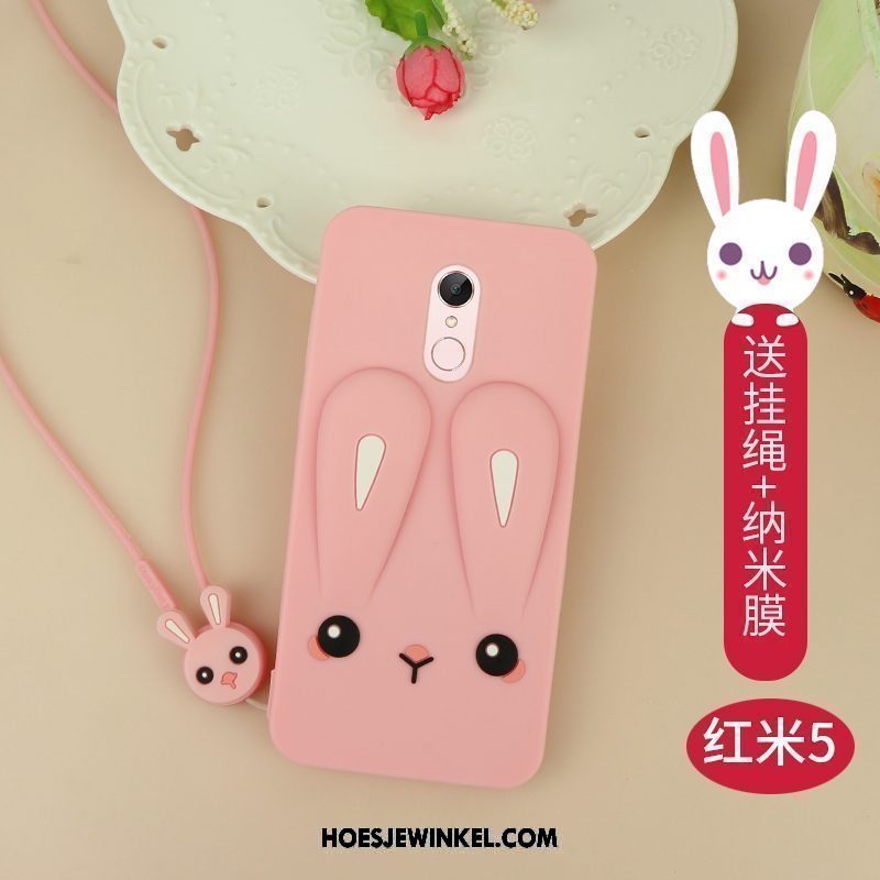 Xiaomi Redmi 5 Hoesje Grijs Hanger All Inclusive, Xiaomi Redmi 5 Hoesje Zacht Rood Beige