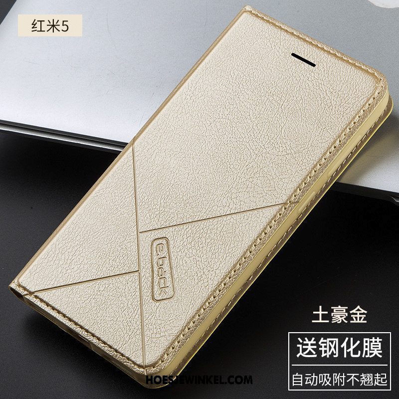 Xiaomi Redmi 5 Hoesje Hoes Mobiele Telefoon Rood, Xiaomi Redmi 5 Hoesje Zacht Goud Beige