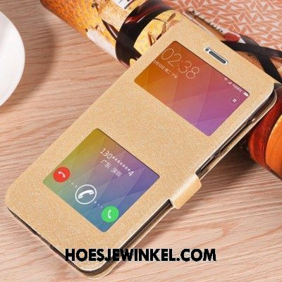 Xiaomi Redmi 5 Hoesje Leren Etui Rood Mini, Xiaomi Redmi 5 Hoesje Folio Hoes Beige