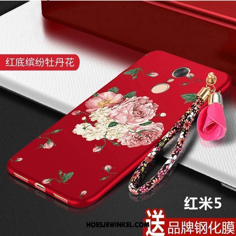 Xiaomi Redmi 5 Hoesje Pu Anti-fall Siliconen, Xiaomi Redmi 5 Hoesje Bescherming Skärmskydd Beige