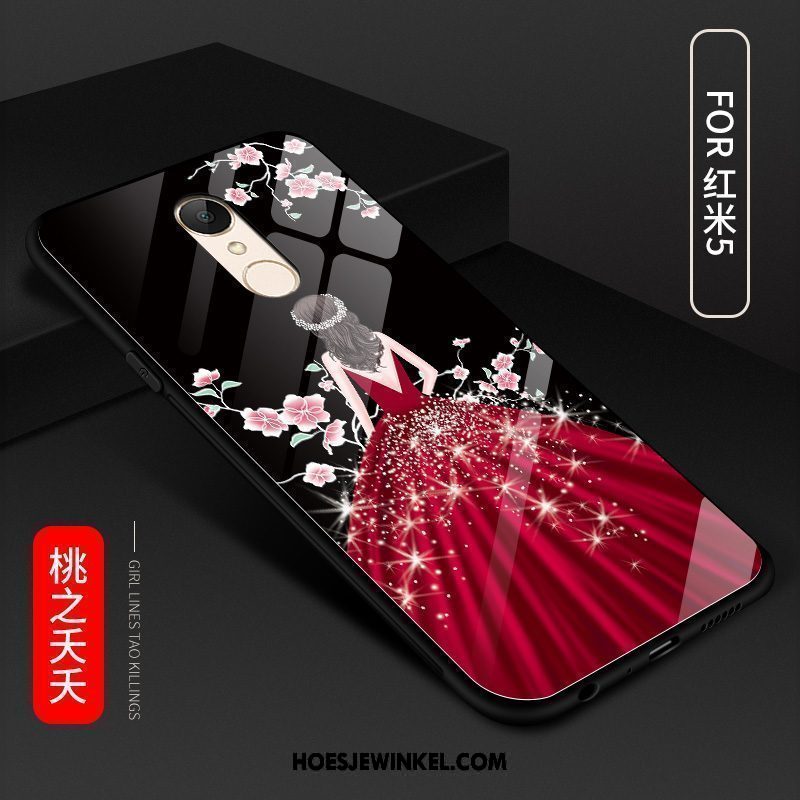 Xiaomi Redmi 5 Hoesje Rood Eenvoudige Mobiele Telefoon, Xiaomi Redmi 5 Hoesje Hoes Trend Beige