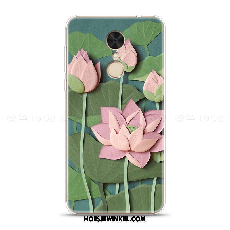 Xiaomi Redmi 5 Hoesje Zacht Driedimensionaal Mobiele Telefoon, Xiaomi Redmi 5 Hoesje Vintage Bloemen Beige