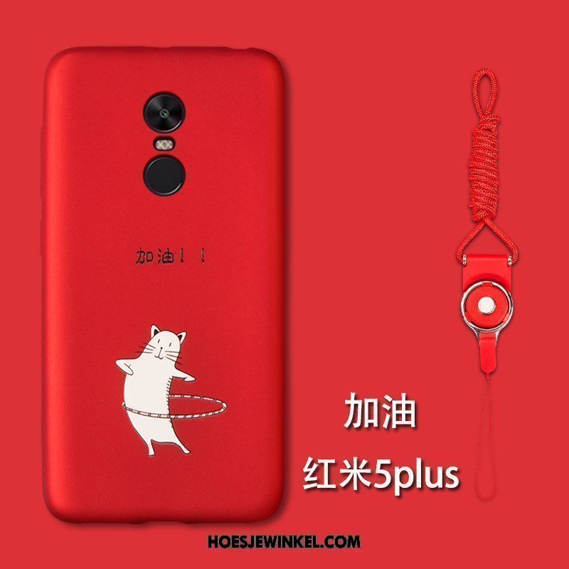 Xiaomi Redmi 5 Plus Hoesje Persoonlijk Rood Groen, Xiaomi Redmi 5 Plus Hoesje Bescherming Mini Beige