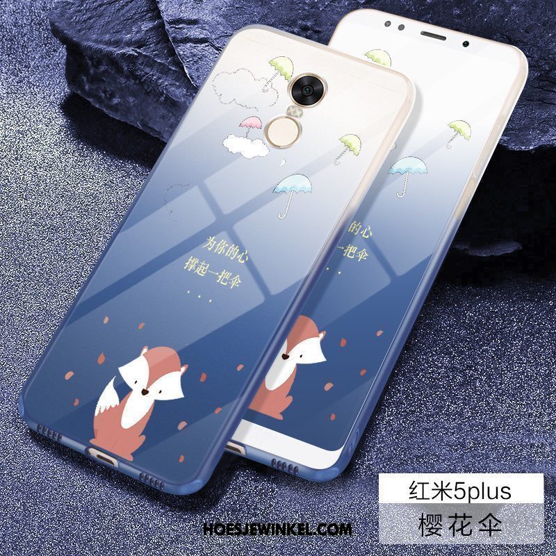 Xiaomi Redmi 5 Plus Hoesje Scheppend Mobiele Telefoon Zacht, Xiaomi Redmi 5 Plus Hoesje All Inclusive Blauw Beige