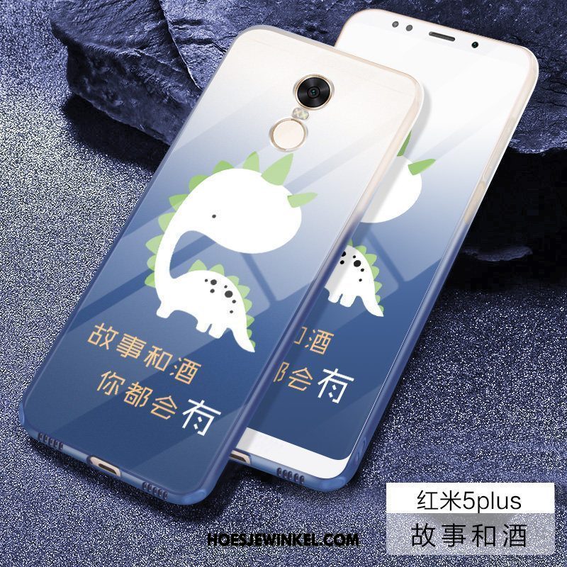 Xiaomi Redmi 5 Plus Hoesje Scheppend Mobiele Telefoon Zacht, Xiaomi Redmi 5 Plus Hoesje All Inclusive Blauw Beige
