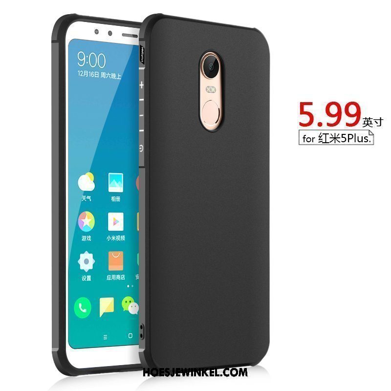 Xiaomi Redmi 5 Plus Hoesje Schrobben Hoes Anti-fall, Xiaomi Redmi 5 Plus Hoesje Effen Kleur Rood Beige