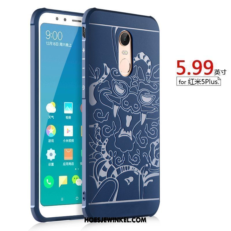 Xiaomi Redmi 5 Plus Hoesje Schrobben Hoes Anti-fall, Xiaomi Redmi 5 Plus Hoesje Effen Kleur Rood Beige