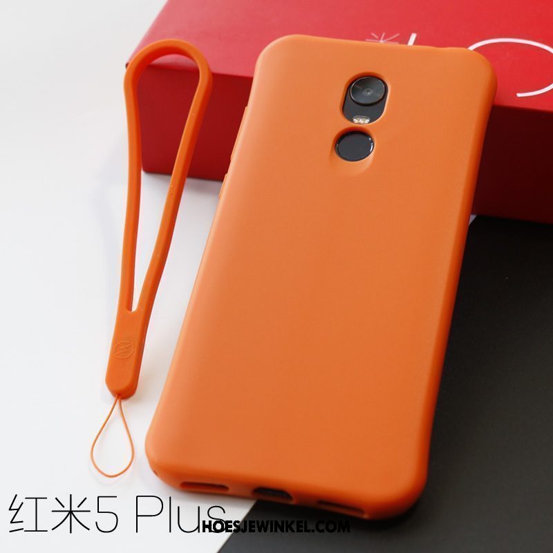 Xiaomi Redmi 5 Plus Hoesje Siliconen All Inclusive Anti-fall, Xiaomi Redmi 5 Plus Hoesje Schrobben Mobiele Telefoon Orange Beige