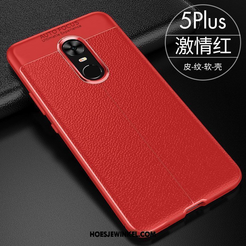 Xiaomi Redmi 5 Plus Hoesje Zacht Rood Bescherming, Xiaomi Redmi 5 Plus Hoesje All Inclusive Leer Beige