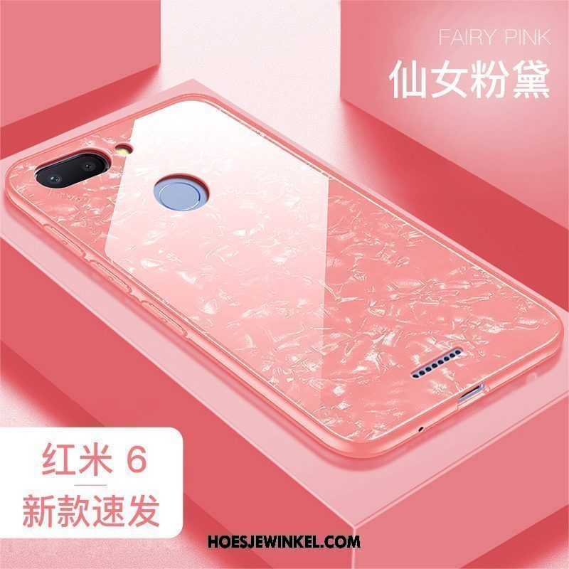 Xiaomi Redmi 6 Hoesje Glas Omlijsting Trend, Xiaomi Redmi 6 Hoesje Mobiele Telefoon Nieuw Beige