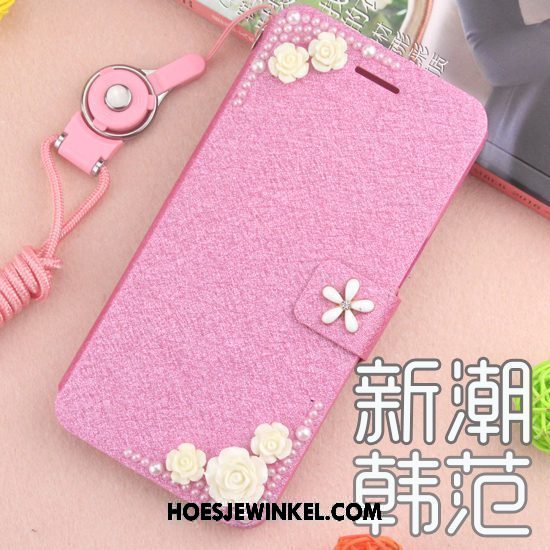 Xiaomi Redmi 6 Hoesje Hoes Rood Bescherming, Xiaomi Redmi 6 Hoesje Roze Leren Etui Beige