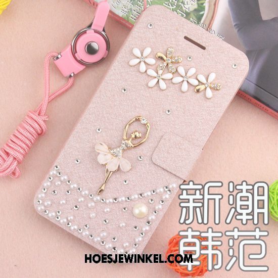 Xiaomi Redmi 6 Hoesje Hoes Rood Bescherming, Xiaomi Redmi 6 Hoesje Roze Leren Etui Beige